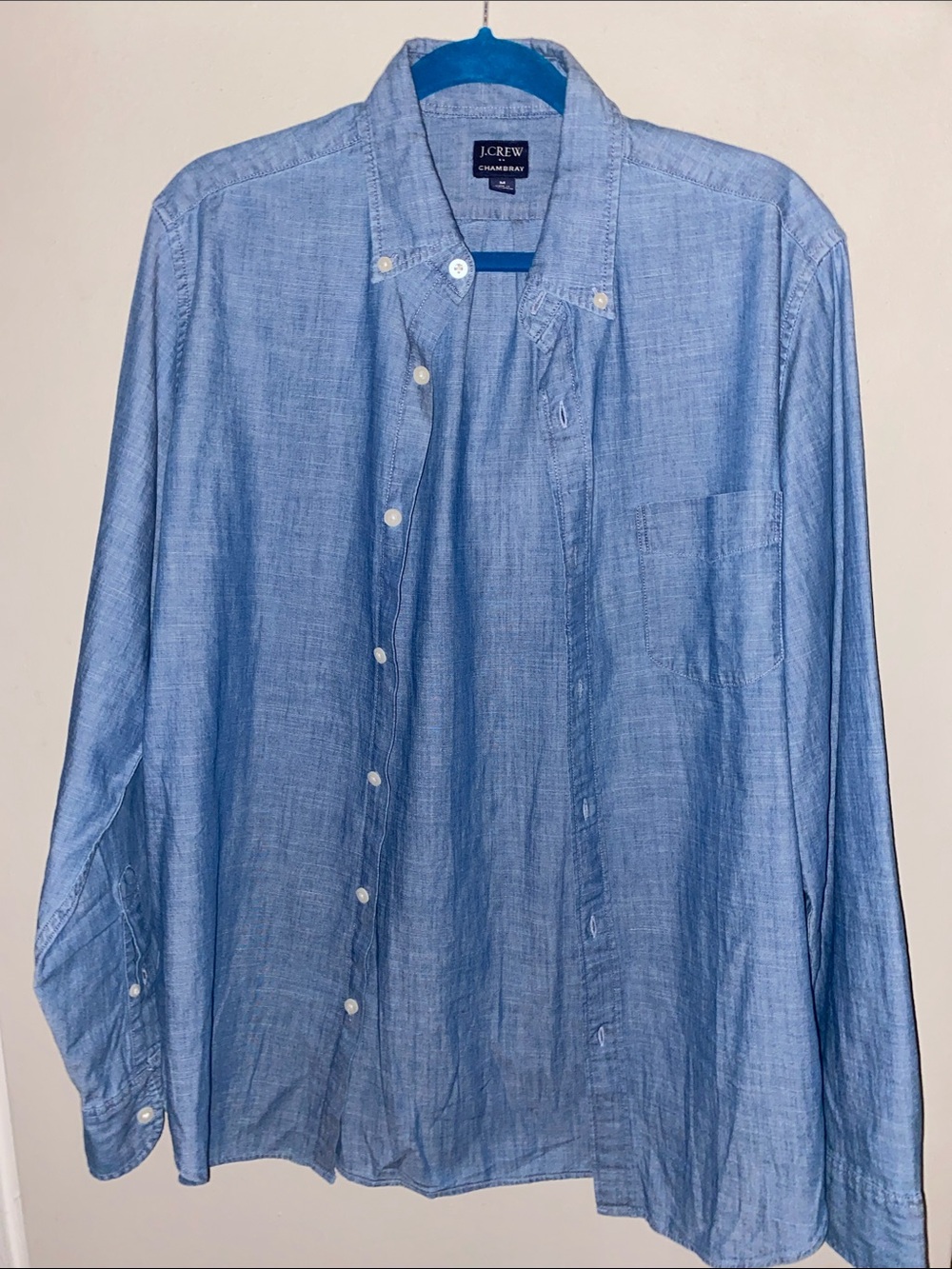 J. Crew Chambray Button-Down Shirt in Light Blue